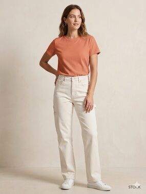 High-Rise Straight Leg utility Jeans